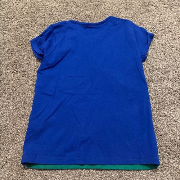 Mini Boden Blue Soccer Rainbow Appliqué Shirt Sz 6-7 - Picture 2 of 4